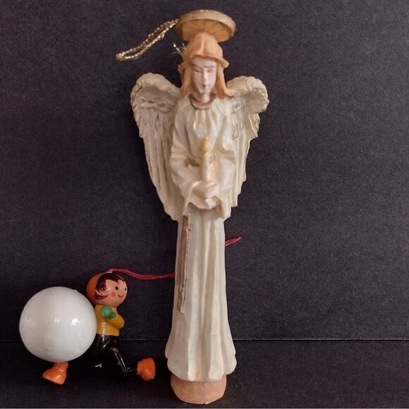 Vintage Lot of 5 Christmas Ornaments Precious Moments Angel Teddy Bear Horse - Picture 6 of 7